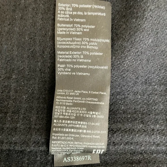 All Saints Kitara Relaxed Fit Jacket in BlackSize Small